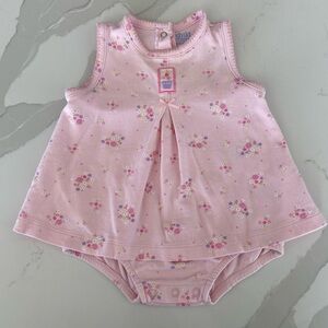 Vtg cottage core Child of Mine by Carter's Pink Floral bubble Romper